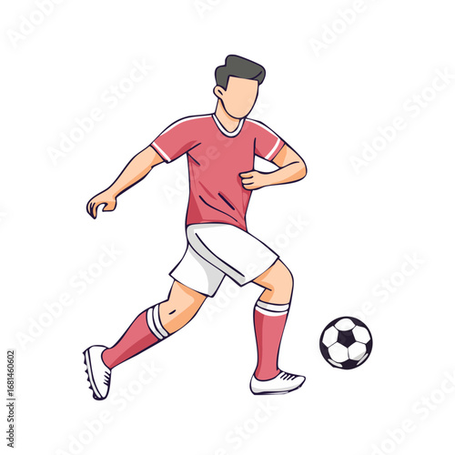 Soccer, football player man icon hand draw ai generated 