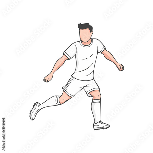 Soccer, football player man icon hand draw ai generated 