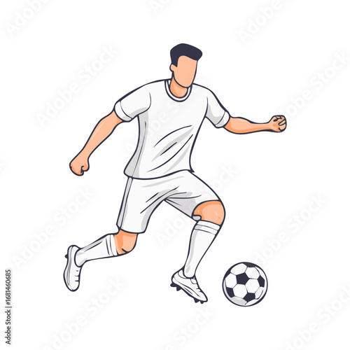 Soccer, football player man icon hand draw ai generated 
