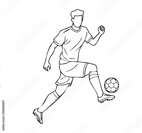 Soccer, football player man icon hand draw ai generated 