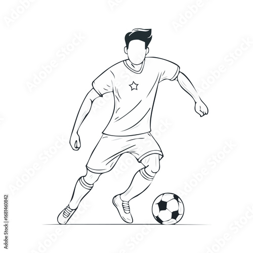 Soccer, football player man icon hand draw ai generated 
