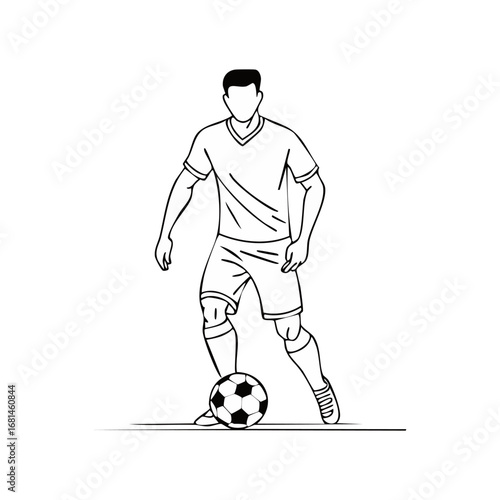 Soccer, football player man icon hand draw ai generated 