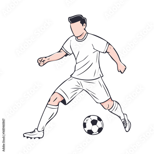 Soccer, football player man icon hand draw ai generated 