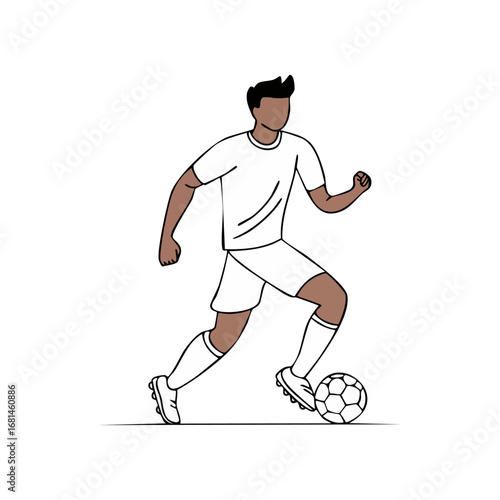 Soccer, football player man icon hand draw ai generated 