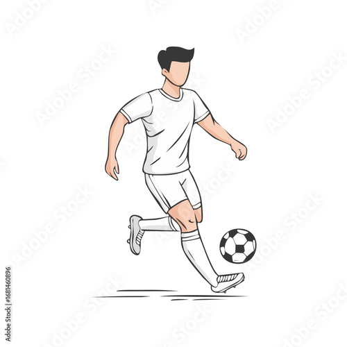 Soccer, football player man icon hand draw ai generated 
