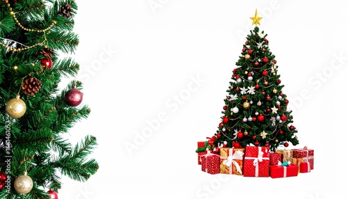 Christmas tree with gifts . isolated on a white background. 