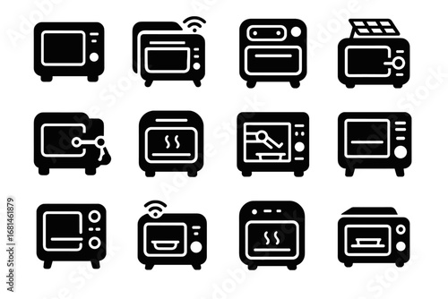 Smart oven portable icon countertop virtual vector digital mini iot nano ai