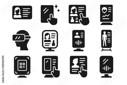 Iot smart reflective digital mirror vanity icon virtual ai vector