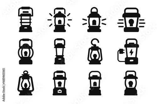 Vector emer wall lantern icon rugged beam siren dual hook emergency