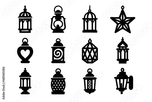 Heart cage decorative vector icons icon spiral mesh ornate lantern moroccan metal