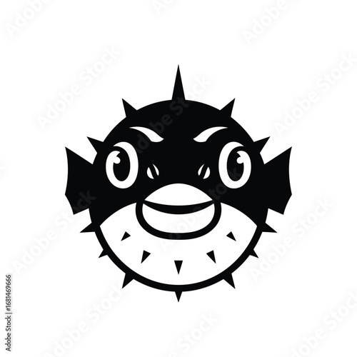 Vector illustration of illustration of a cute puffer fish