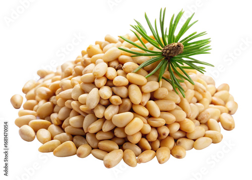 Pine nuts isolated on white background