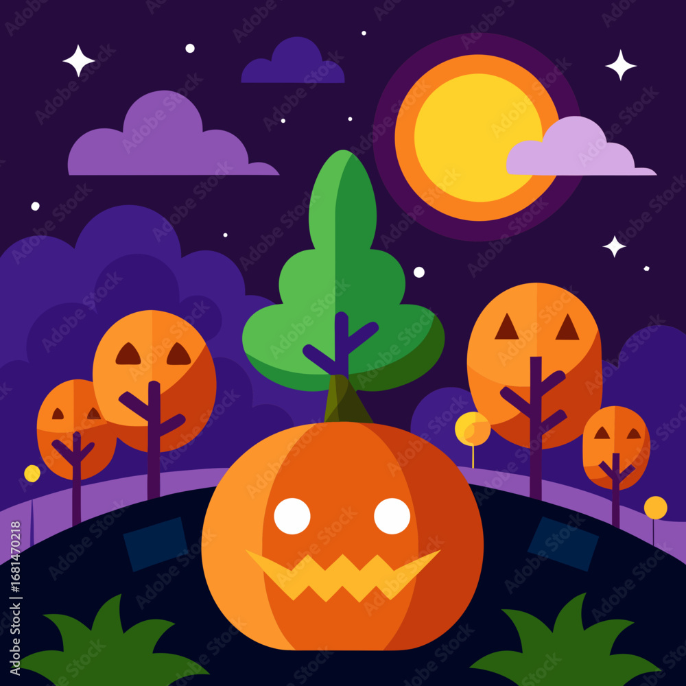 Fototapeta premium halloween background with pumpkin