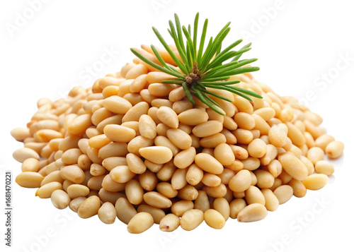Pine nuts isolated on white background