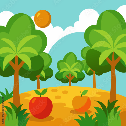 tropical island with palm trees