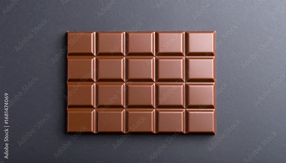 Fototapeta premium A Delicious Milk Chocolate Bar with Many Squares.