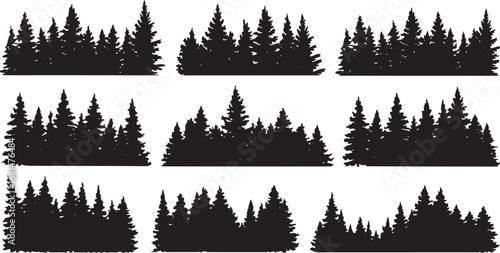 set of forest trees