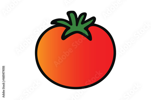 Simple illustration of a ripe red tomato