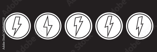 Flash lightning bolt icon. Electric power symbol. Power energy sign, vector illustration.