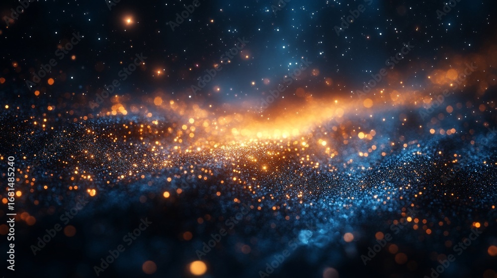Obraz premium Abstract Glitter Background with Glowing Particles