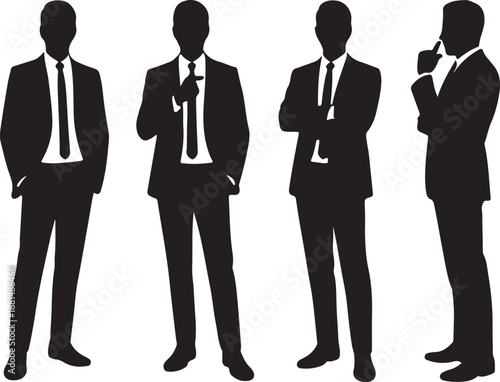 set of parkour silhouettes on white background