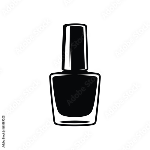 Simple black nail polish bottle icon vector art