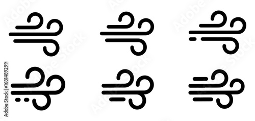 wind and cloud icon set