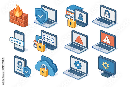 Authentication security secure icons data vector edtech manager network access icon denial