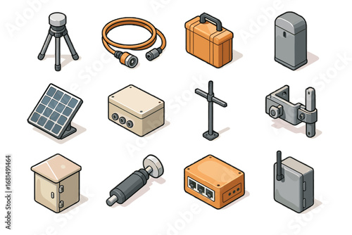 Panel icon tool volcanic access power connection vector supply sensor hub mounting