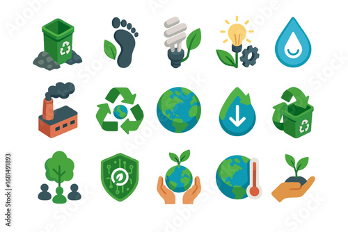 Reduced icon reduction awareness community landfill diversion icons vector green smart savings