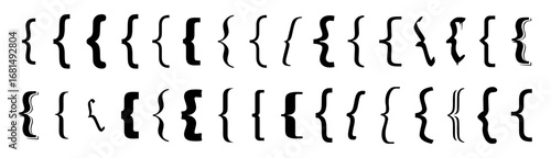 Curly Braces Symbols Set – Bracket Glyphs Collection Vector