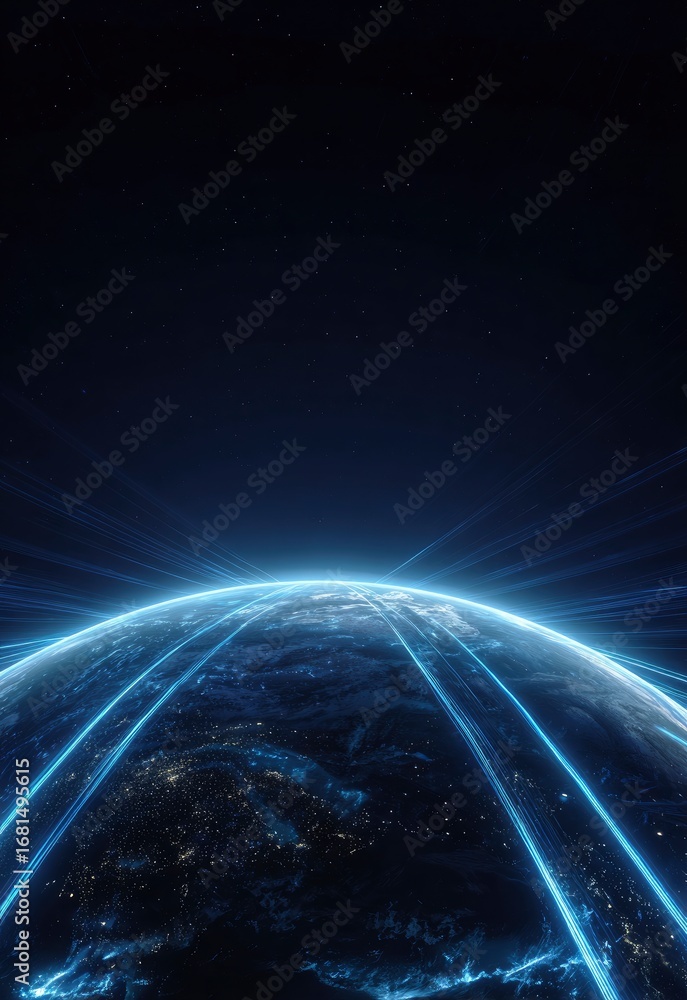 Obraz premium Nebula's Embrace A Global Network of Tomorrow