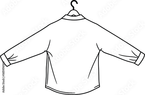 Back view long sleeve shirt vector fashion garment illustration