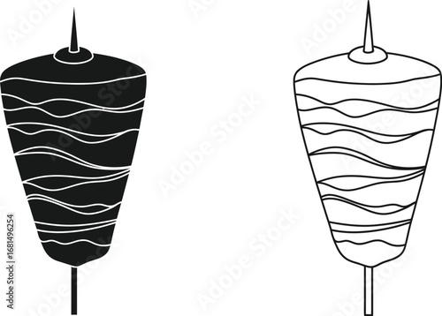 Shawarma kebab doner vector illustration food outline icon