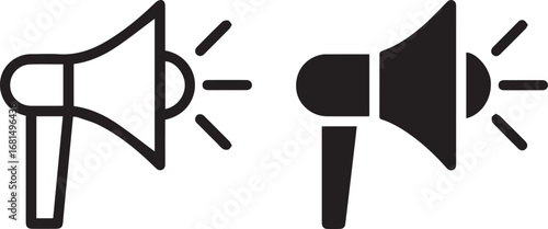 Megaphone, speaker icon , sound wave, announcement audio equipment, public address, amplify, broadcast, signal, amplification, communication