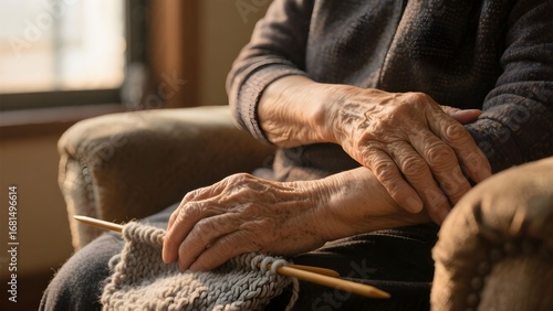 할머니손목마사지뜨개질휴식