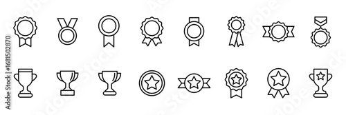 Collection of award icons. trophy icon. medal icon. trophy icon. winner ico. celebration icon. Vector illustration