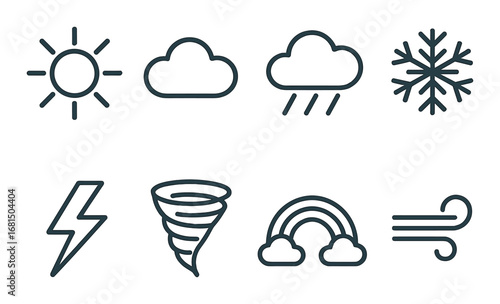 Minimalist office supplies icons: laptop, lamp, stapler, notebook, printer, coffee, calendar, folder