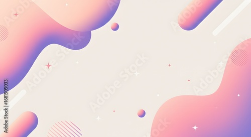 Abstract Gradient Shapes Background with Soft Pastel Colors and Sparkles