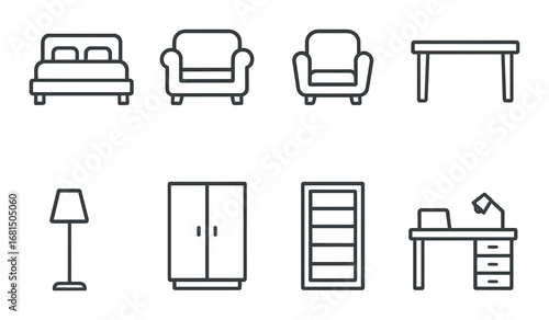 Outline animal collection with bear, penguin, walrus, fox, deer, owl, dog