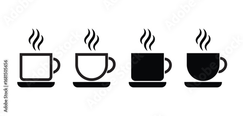 Tea & Coffee Mug Silhouettes – Stroke & Fill Styles