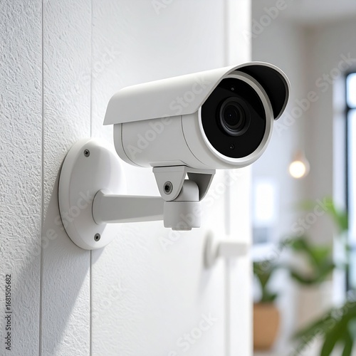 White CCTV camera indoors