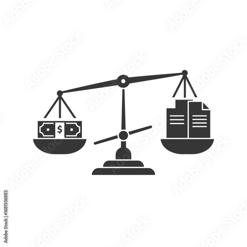 Balancing Act: An illustration of a scale demonstrates a balancing act, comparing money and documents. It's a visual metaphor for financial decisions and priorities.