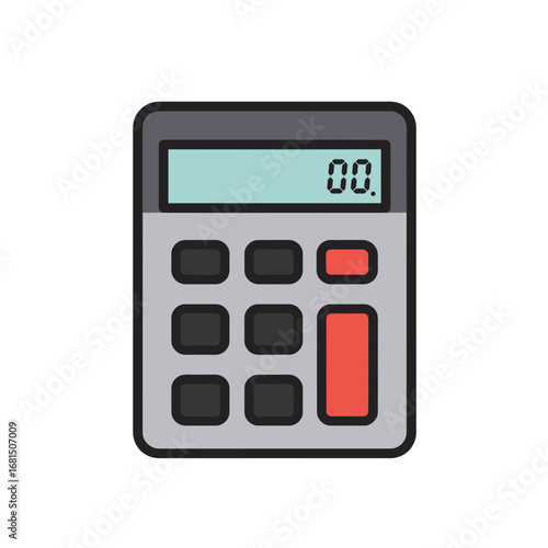 Calculator Illustration: A simple and colorful illustration of a calculator, highlighting its buttons and display, essential tool for various calculations.