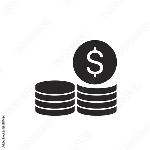 Coin Stacks: A striking vector illustration depicts a meticulously crafted stack of coins, showcasing a strong symbol of financial prosperity. It evokes themes of savings and wealth.