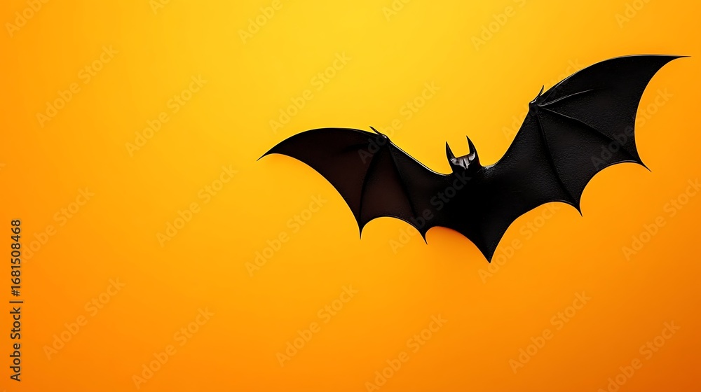 Naklejka premium Halloween bat background spooky october celebration orange theme