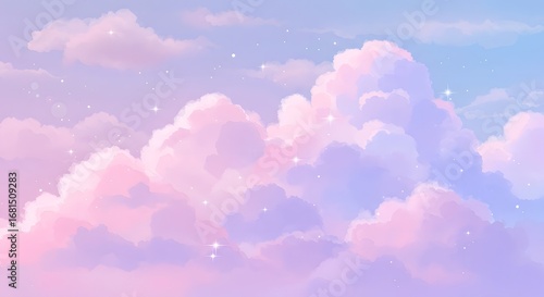 Dreamy Pastel Clouds with Sparkles