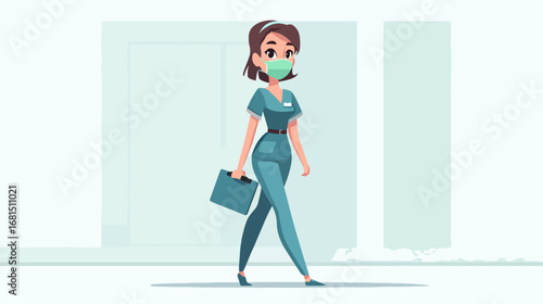 Female nurse character illustration