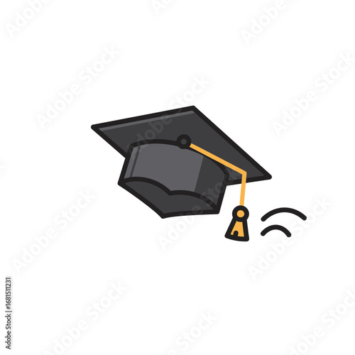 Academic Excellence Icon: An elegant illustration of a graduation cap. This signifies scholastic achievement, higher learning, and the culmination of educational endeavors. 