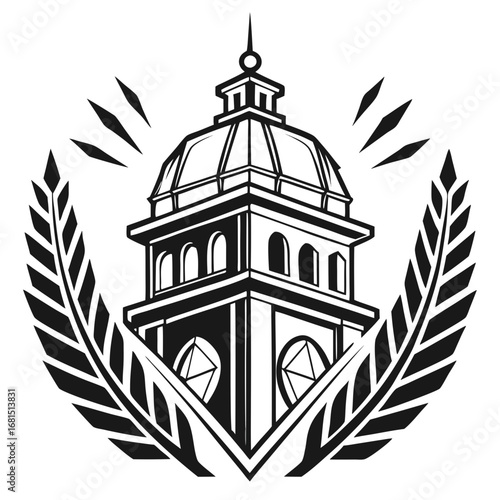 silhouette of a church